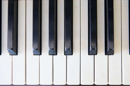 close-up of piano keys. close frontal view.