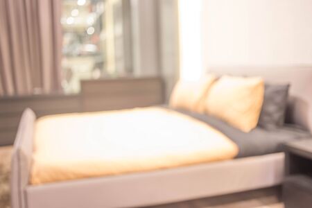 Defocus blur background of modern interior bedroomの写真素材