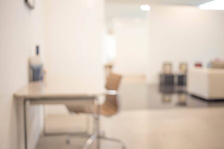 interior background concept - blurred working place at homeの写真素材