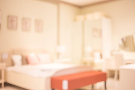 Blur  Interior of modern bed room for background usage.