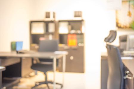 Blur Modern office with bokeh for background usage.の写真素材