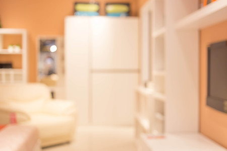 Blur  Interior of modern bed room for background usage.の写真素材