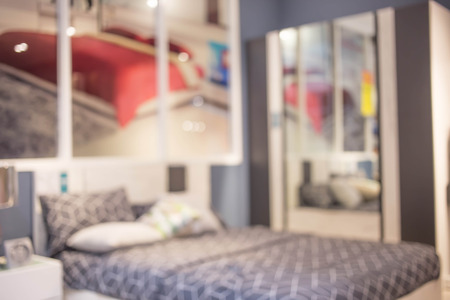 Defocus background of bedroom interiorの写真素材