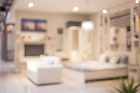 Defocus background of bedroom interiorの写真素材