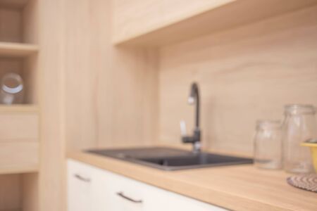 Blur Kitchen Room of The Background.の写真素材