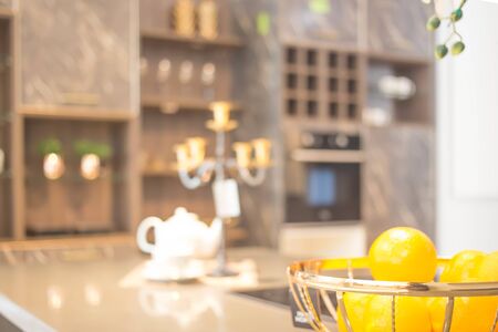 Blur Kitchen Room of The Background.の写真素材