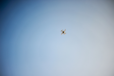 Drones aerial photography equipment Of photographers taking aerial photography. To explore the terrainの写真素材