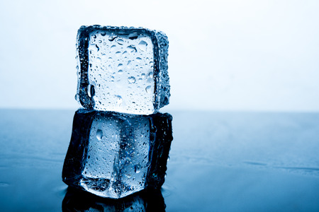 Ice cubes are placed beautifully. Ice color indigo Food and drink concepts suitable for all ages.の写真素材