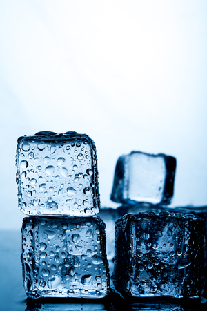 Ice cubes are placed beautifully. Ice color indigo Food and drink concepts suitable for all ages.の写真素材