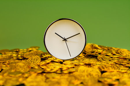 time and gold The idea of saving gold and valuable time.