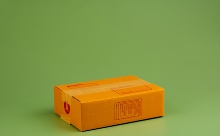delivery box brown box mail box storage boxの写真素材