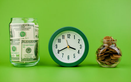 Coins and Time savings concept finance finance businessの写真素材