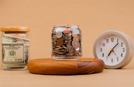 time and money financial investment planning Home building plan, home loan, cash loan, current, wages, working time for money, time of moneyの写真素材