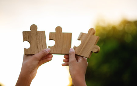 Jigsaw Connectedness Collaboration Teamwork Important parts and communications success goals