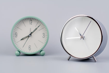 Time hand shows standing time. High quality studio photo of a clock. The concept of time and the...