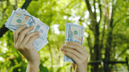 Count dollars, currency, work income, business creation, money and financial investments. financial successの写真素材