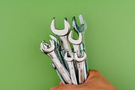 Wrench, a set of machinery maintenance technicians, important working tools in the engine room.