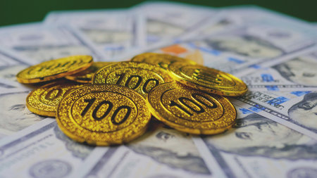 Gold brings luxury and wealth, investing in gold and collecting gold for financial freedom.の写真素材