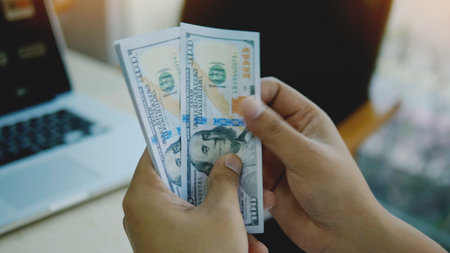 Dollar Currency Financial Planning and Financial Investment Income from Working to Earn Moneyの写真素材
