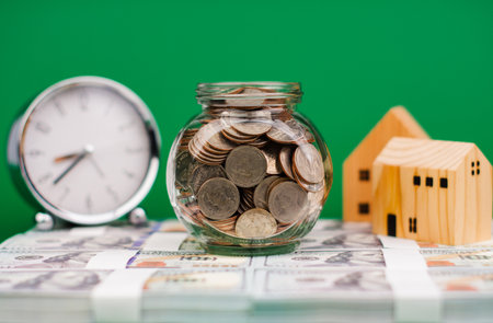Dollar Currency and Coins, Money Business and Exchange, Financial Planning and Financial Investmentの写真素材
