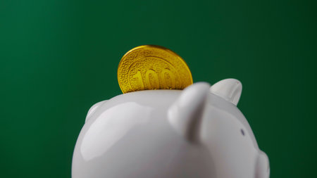 Gold Saving and Building Stable Wealth, Investing in the Gold Market, Gold Coins and Financial Successの写真素材