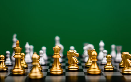 Chess game, strategy and decision making. In the game, defeat your opponent with intelligence.の写真素材