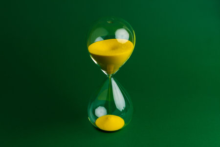 Hourglass, stopwatch, work and life, effective time management conceptの写真素材