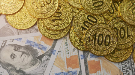 Dollars and Gold Investing in Gold Finance and Financial Success Investment Dividends and Wealthの写真素材