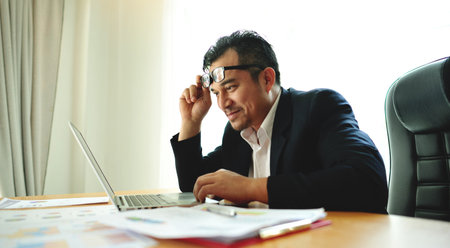 Financial Planner, Successful and Happy Work of Financial Investors, Smiles and Excitementの写真素材