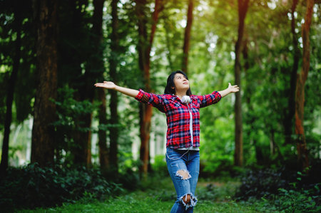 Being independent and happy with yourself and always having positive thinking and loving yourself first.の写真素材