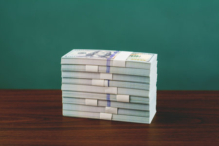 The dollar, a paper currency, represents a sound financial saving and investment concept, aiming for financial success and wealth.の写真素材