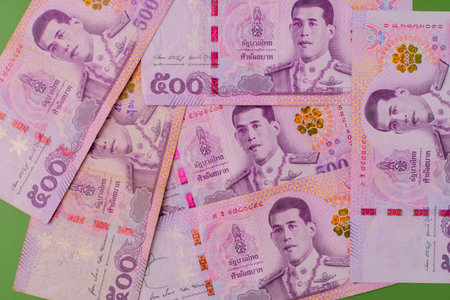 Thai currency, photos of money, saving money, building financial security, good financial planning, and setting financial goals and investments.の写真素材
