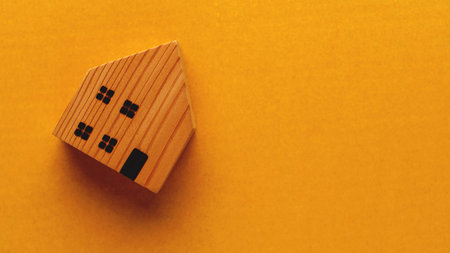 Wooden house model, concept house and real estate, brown wooden house photograph.の写真素材