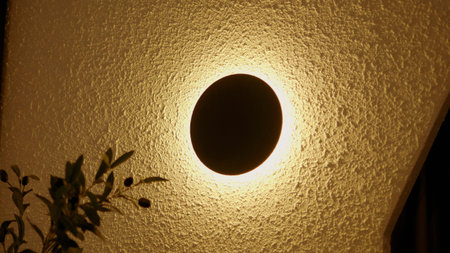 These light bulbs provide modern and beautiful indoor lighting with a warm glow.の写真素材