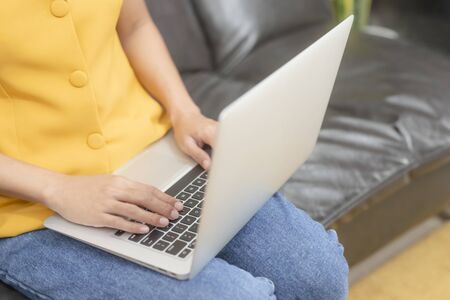Hand typing on  computer keyboard.  Business and Technology Concepts.の写真素材
