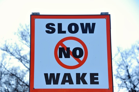 Boating - Slow No Wake Signの写真素材