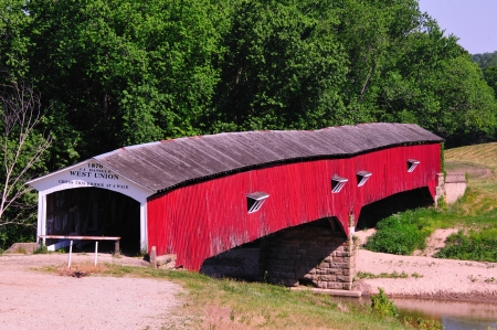 West Union Covered Bridge, Indiana - 1876の写真素材