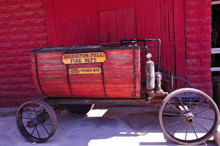 Antique Fire Department Water Wagon in Indianaのeditorial素材