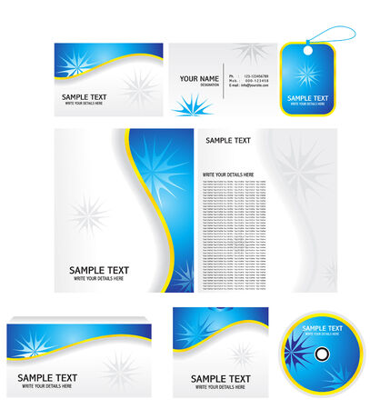 blue and gray color based abstract template of corporate id  illustrationのイラスト素材