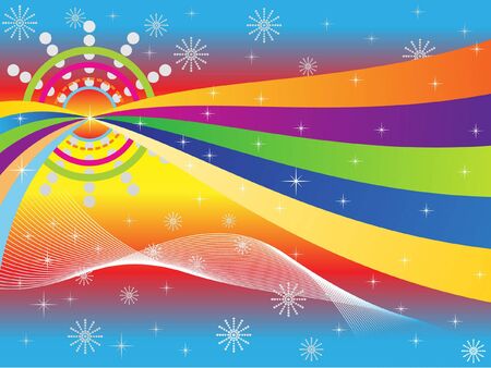 colorful abstract wave background illustrationのイラスト素材