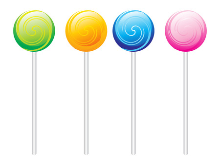 a unique set of colorful Lollipops illustrationのイラスト素材