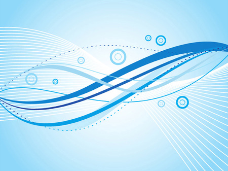 a blue based abstract wave object のイラスト素材