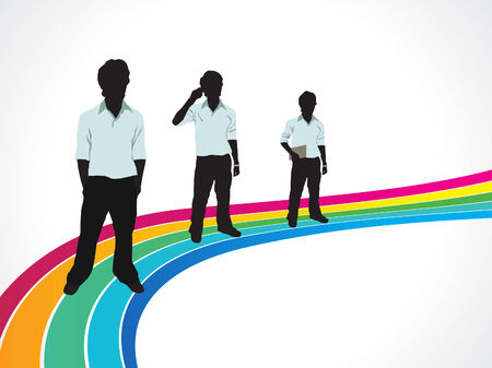 abstract colorful rainbow background with men vector illustrationのイラスト素材