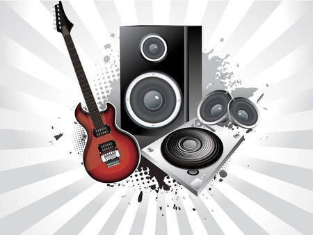 abstract musical instruments with grunge vector illustrationのイラスト素材
