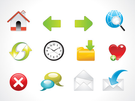 glossy web icons set vector illustrationのイラスト素材