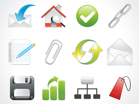 glossy folder icons set vector illustrationのイラスト素材