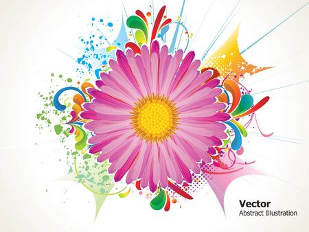 abstract colorful detailed flower with grunge vector illustrationのイラスト素材