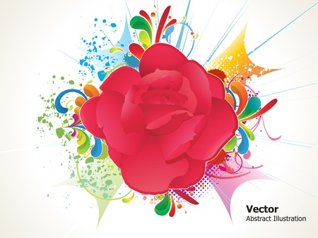 abstract colorful detailed rose with grunge vector illustrationのイラスト素材