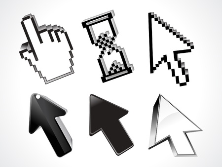 abstract 3d glossy curssor set vector illustrationのイラスト素材