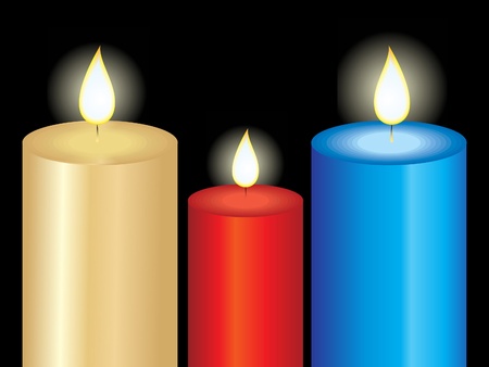 abstract candle with golden, red & blue color vector illustration のイラスト素材